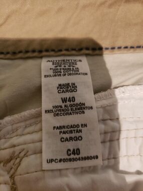 Levi's White Cargo Shirts W40 with Tan Waistband Detail